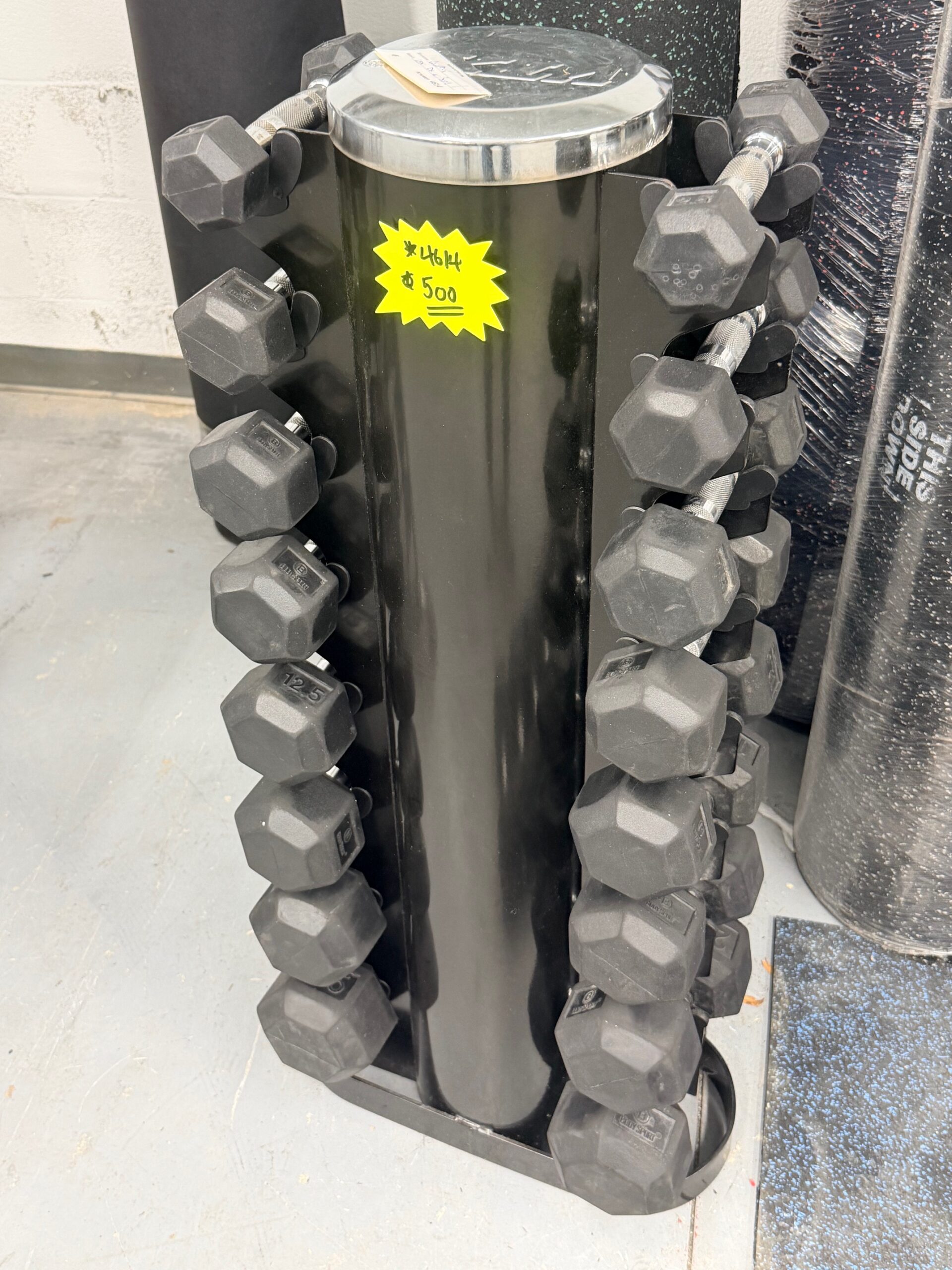 HOIST VERTICAL RACK w / DUMBBELLS